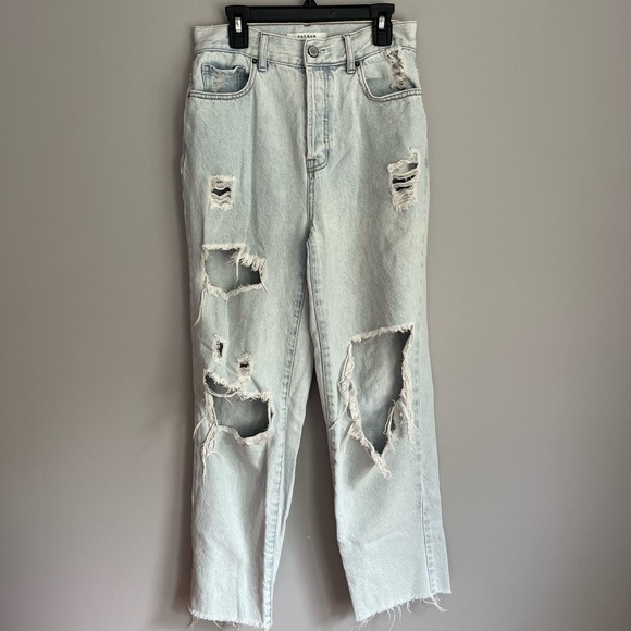 PacSun Denim - PacSun Light Wash Ripped High Rise Straight Jeans